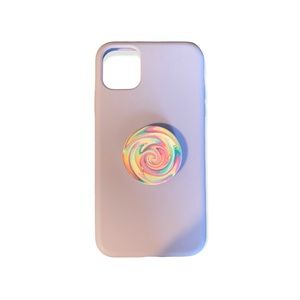 Silicone iPhone 11 Phone Case w/Popsocket